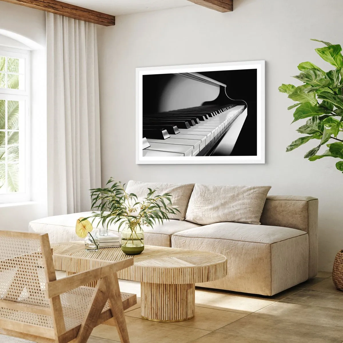 Poster în ramă albă - Armonia formelor și a culorilor - 100x70 cm