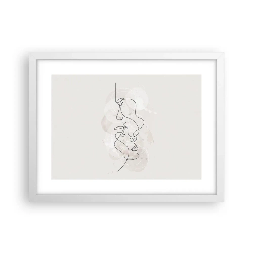 Poster în ramă albă - Încurcați într-o îmbrățișare - 40x30 cm