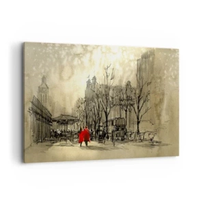 Tablou pe pânză - O întâlnire în ceața londoneză  - 100x70 cm