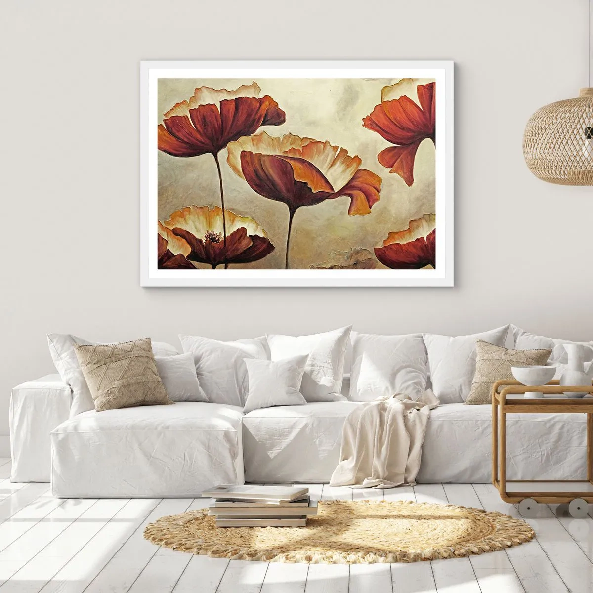 Poster în ramă albă - Lunca - 100x70 cm