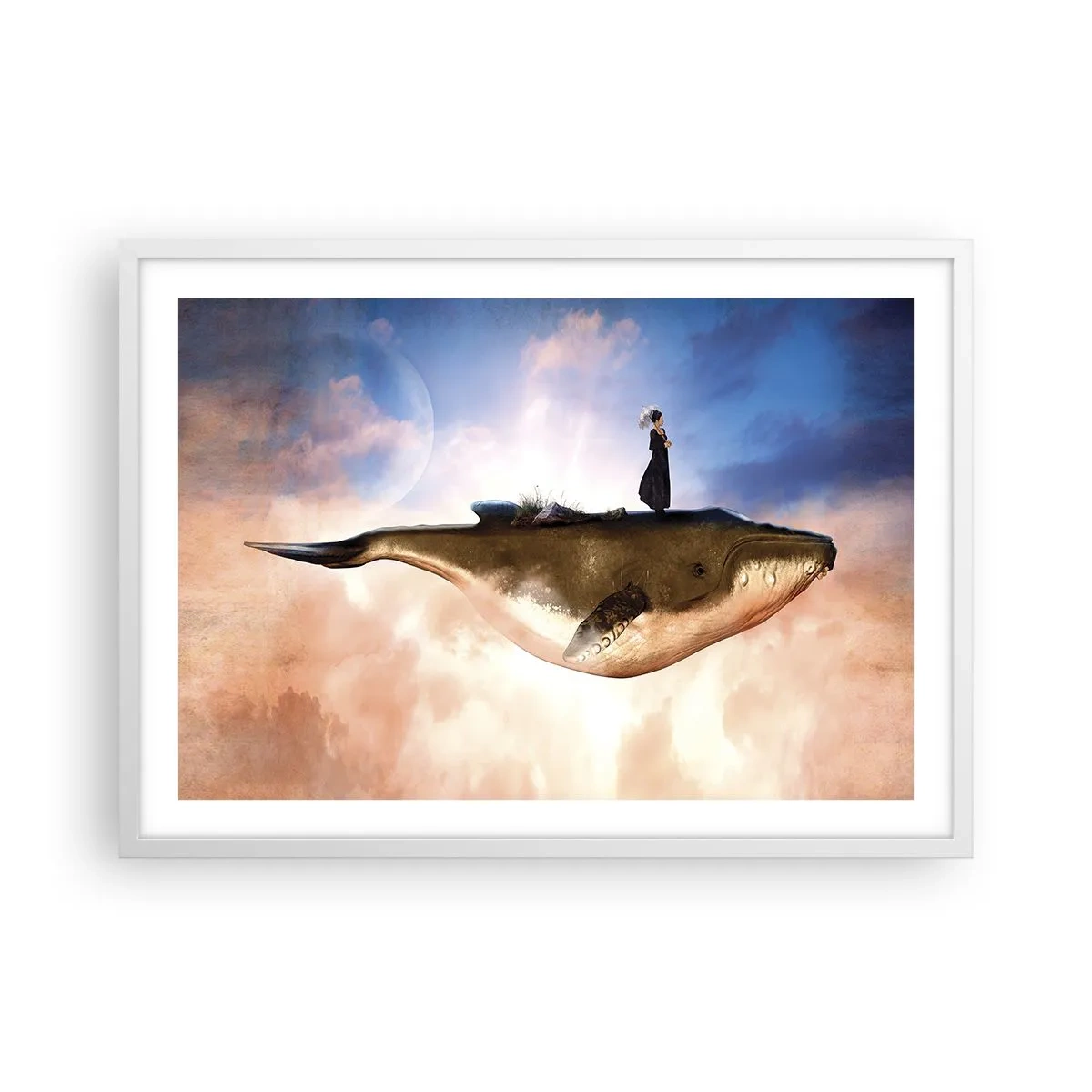 Poster în ramă albă - O călătorie suprarealistă - 70x50 cm
