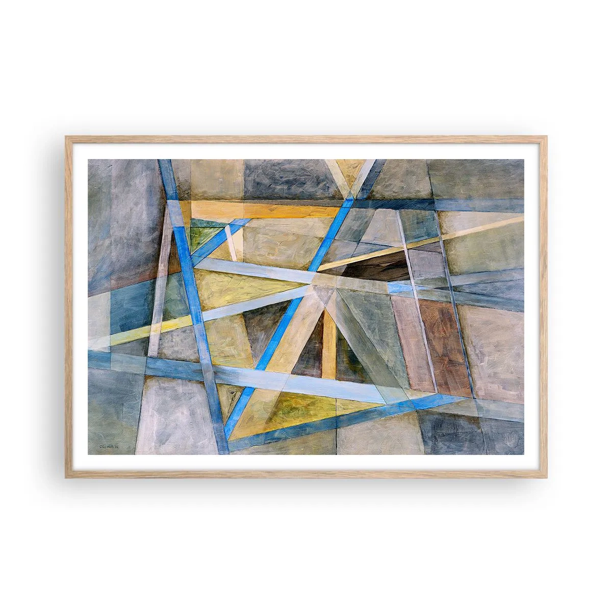 Poster în ramă de stejar deschis - Drept sau de-a curmezișul? - 100x70 cm