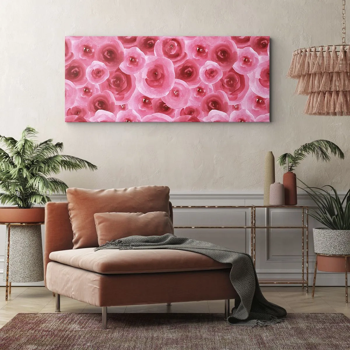 Tablou pe pânză - Trandafiri de sus în jos - 100x40 cm