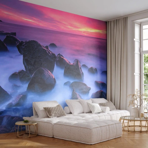 Tapet Premium Sand - Naștere în sclipici și ceață - Peisaj, Ocean, Apus de soare - 200x140 cm