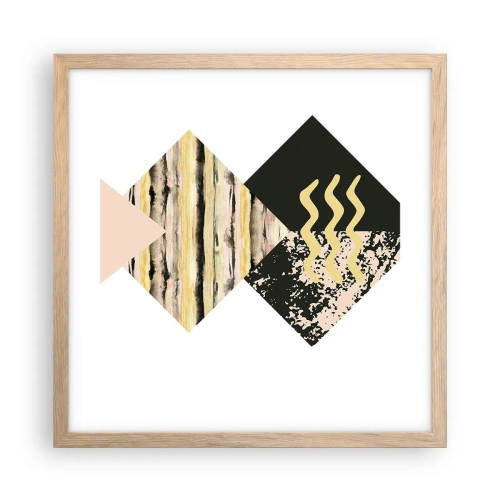 Poster în ramă de stejar deschis - Aparent simplu - 40x40 cm