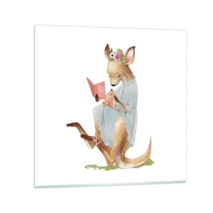 Tablou pe sticlă - Citește-mi, mamă - 30x30 cm