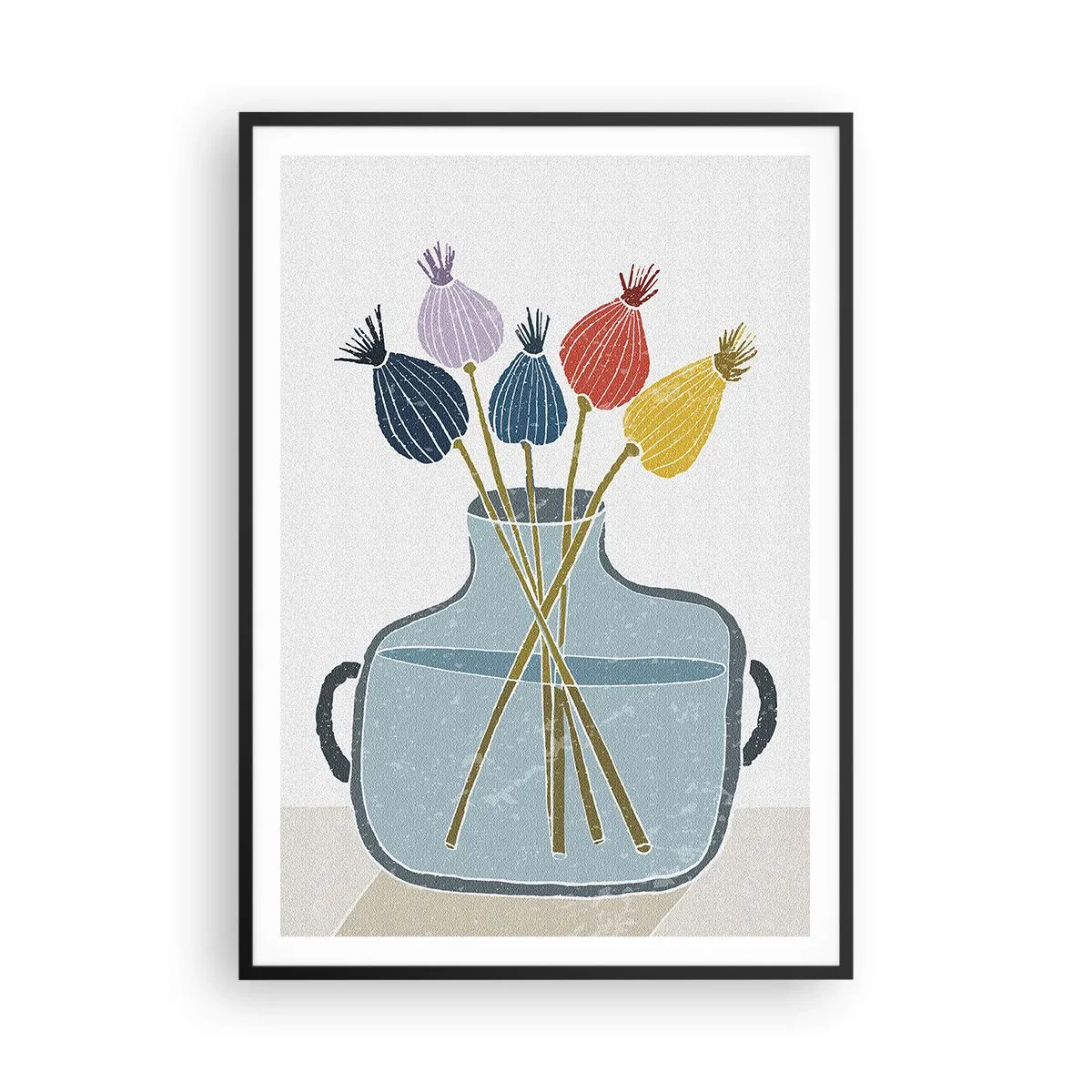 Poster în ramă neagră - Paparune sau maci? - 70x100 cm