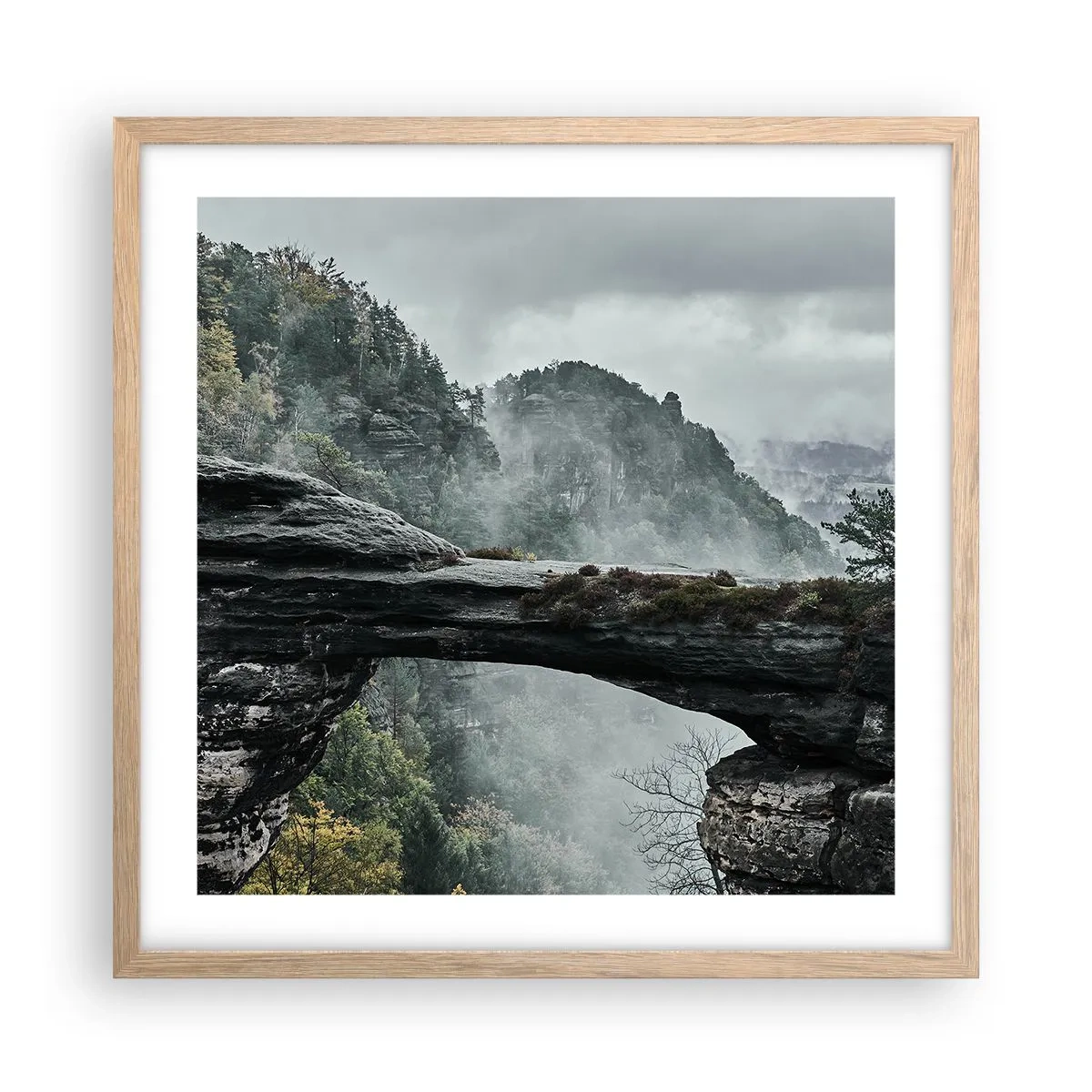 Poster în ramă de stejar deschis - Aventura este pe cale să înceapă - 50x50 cm