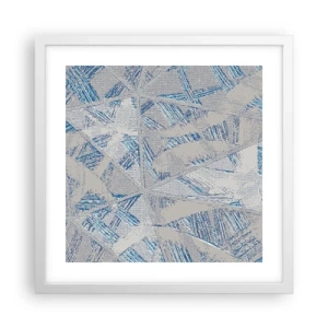 Poster în ramă albă - Într-un labirint de gri-albastru - 40x40 cm