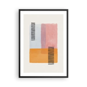 Poster în ramă neagră - Forme geometrice în culori pastelate cu accente de linii - 50x70cm - Din colț în colț - Decorațiune modernă pentru perete pentru living și dormitor ARTTOR