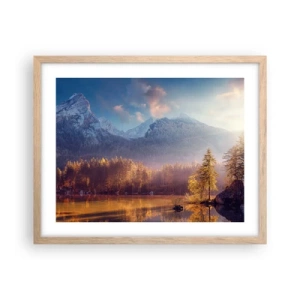 Poster în ramă de stejar deschis - La munte și la deal - 50x40 cm