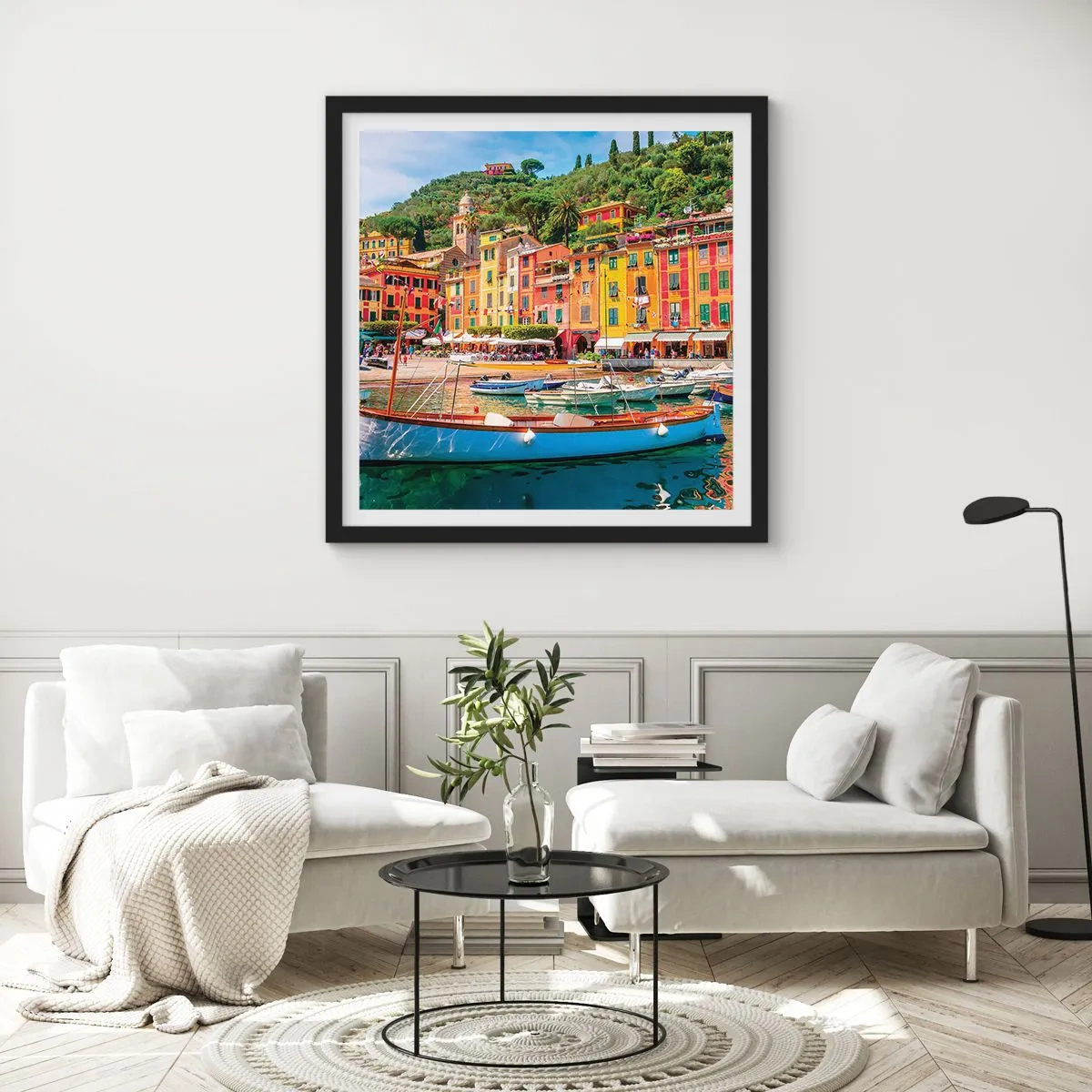 Poster în ramă neagră - O dimineață italiană - 30x30 cm
