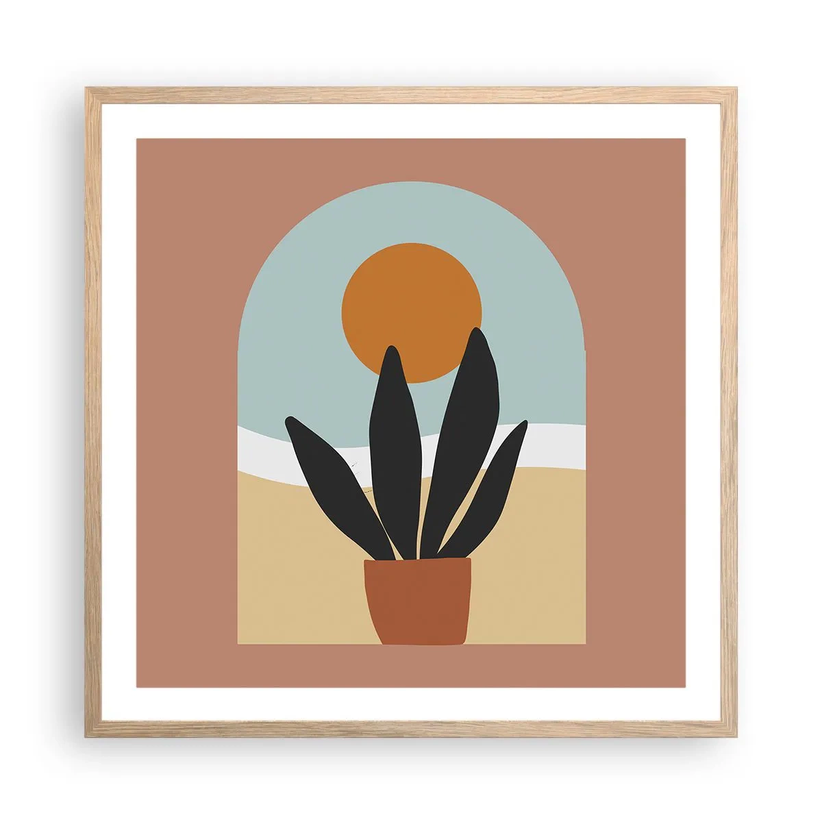 Poster în ramă de stejar deschis - Bucurii mici - 60x60 cm