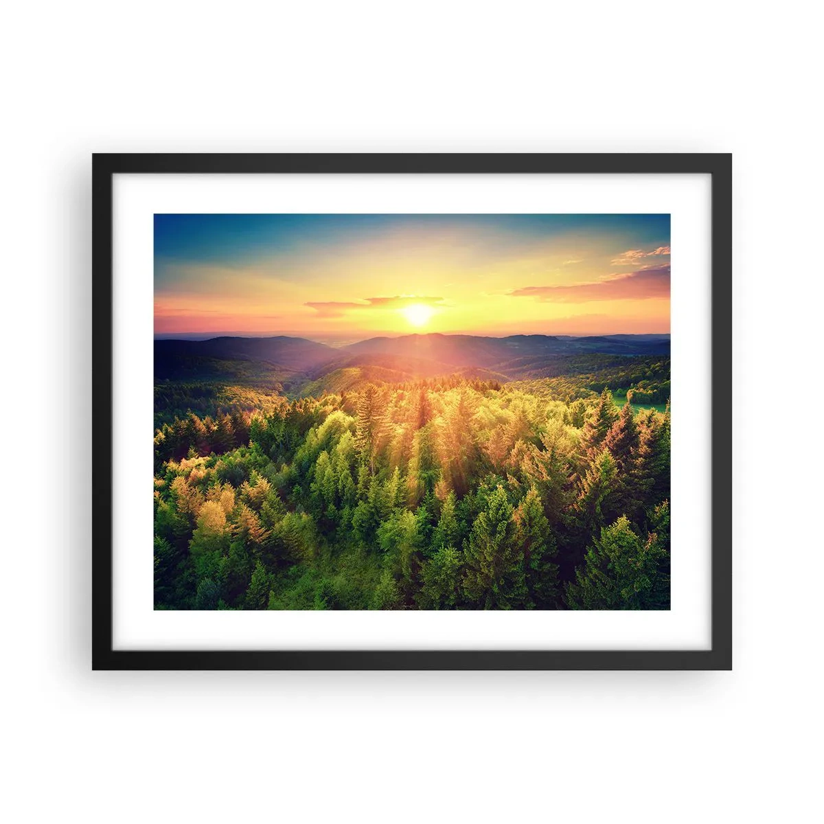 Poster în ramă neagră - Vârfuri și culmi - 50x40 cm