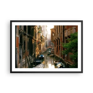 Poster în ramă neagră - Pe o străduță venețiană - 70x50 cm