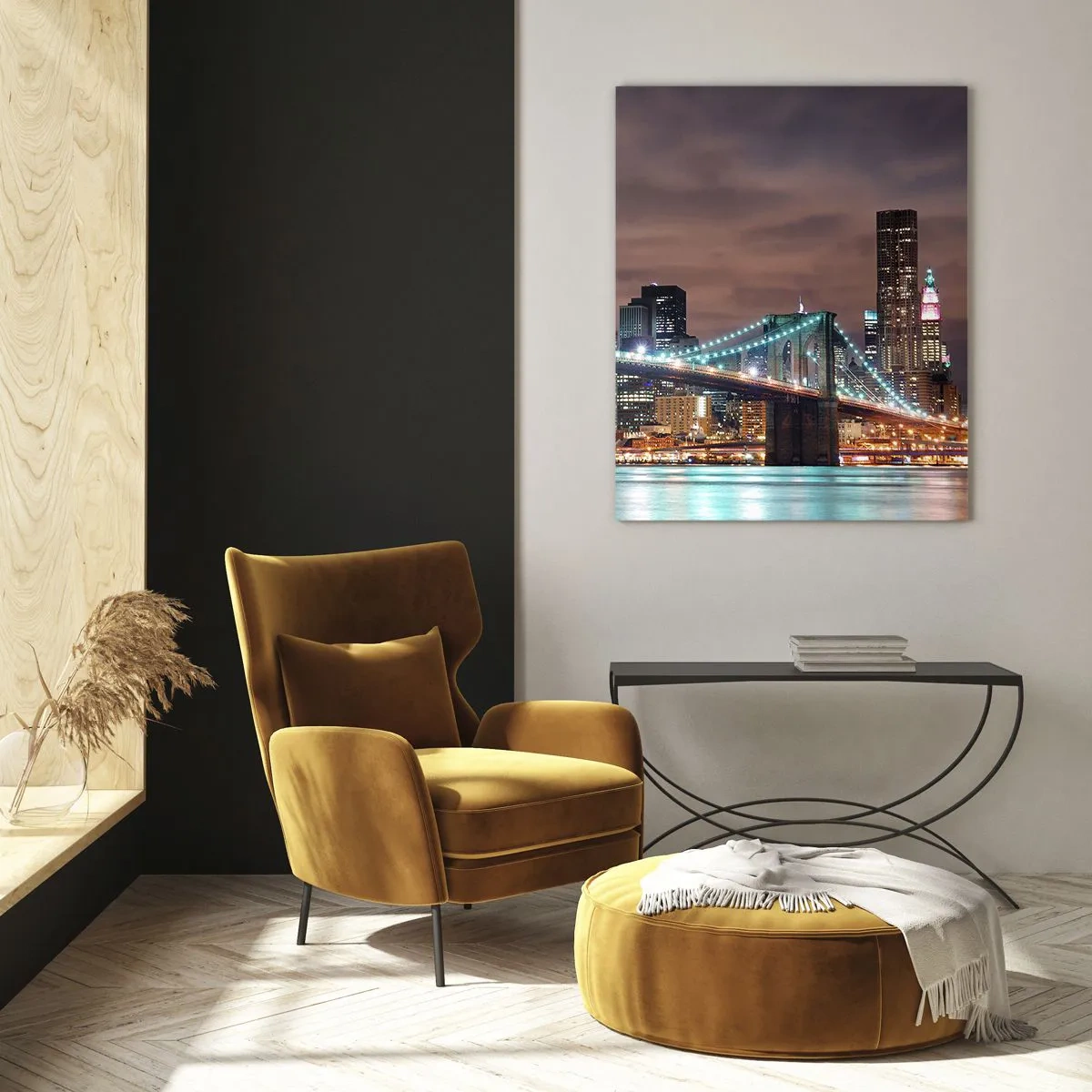 Tablou pe sticlă - Luminile marelui oraș - 50x70 cm