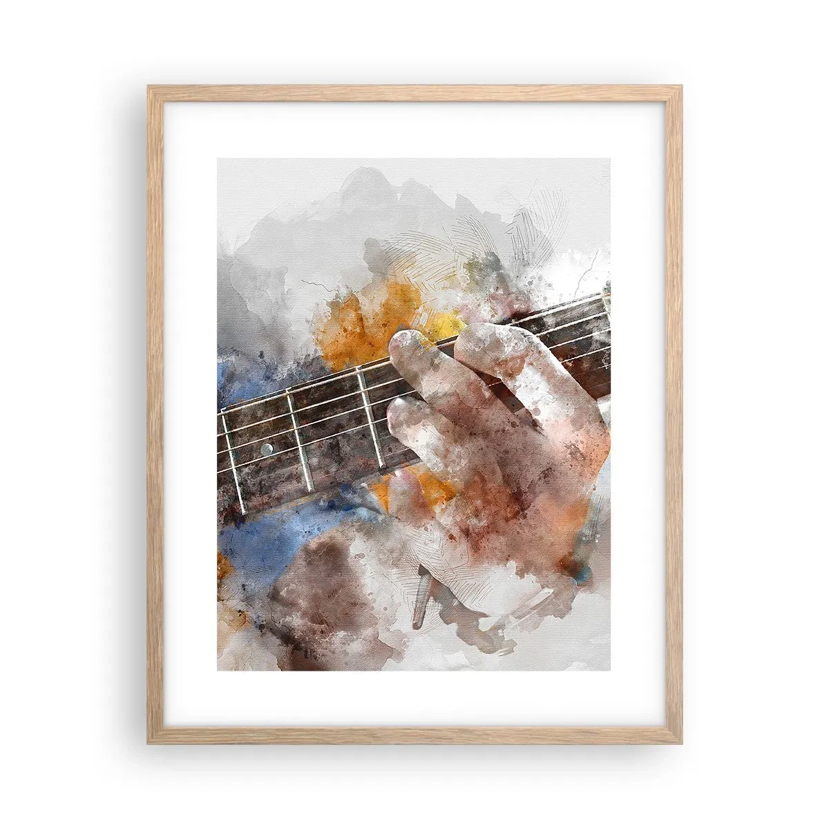 Poster în ramă de stejar deschis - Poezie între corzi - 40x50 cm