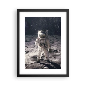 Poster în ramă neagră - Salutări de pe Lună - 30x40 cm