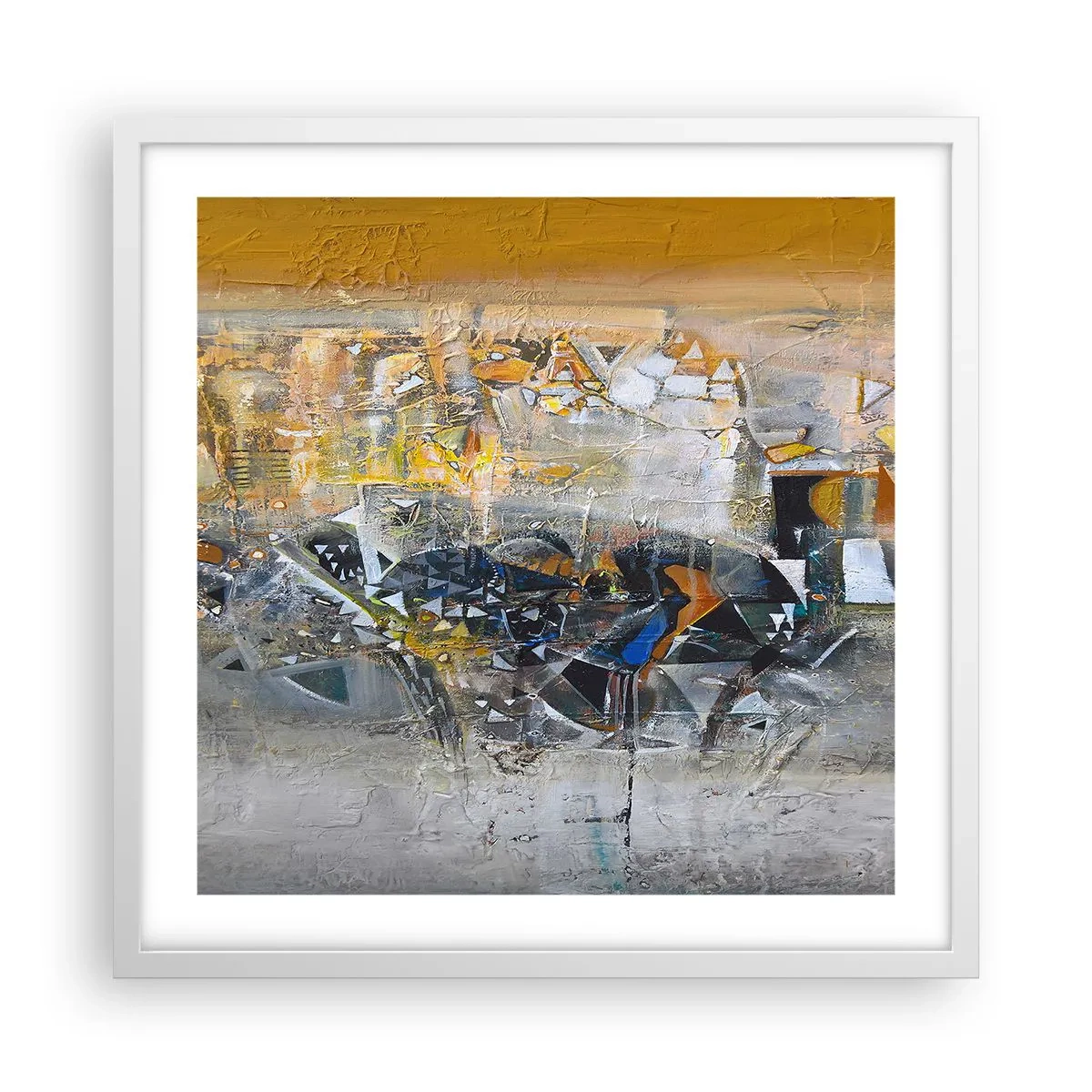 Poster în ramă albă - Totul va fi bine - 50x50 cm