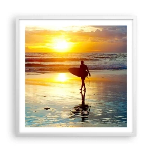 Poster în ramă albă - Întoarcerea războinicului - 60x60 cm