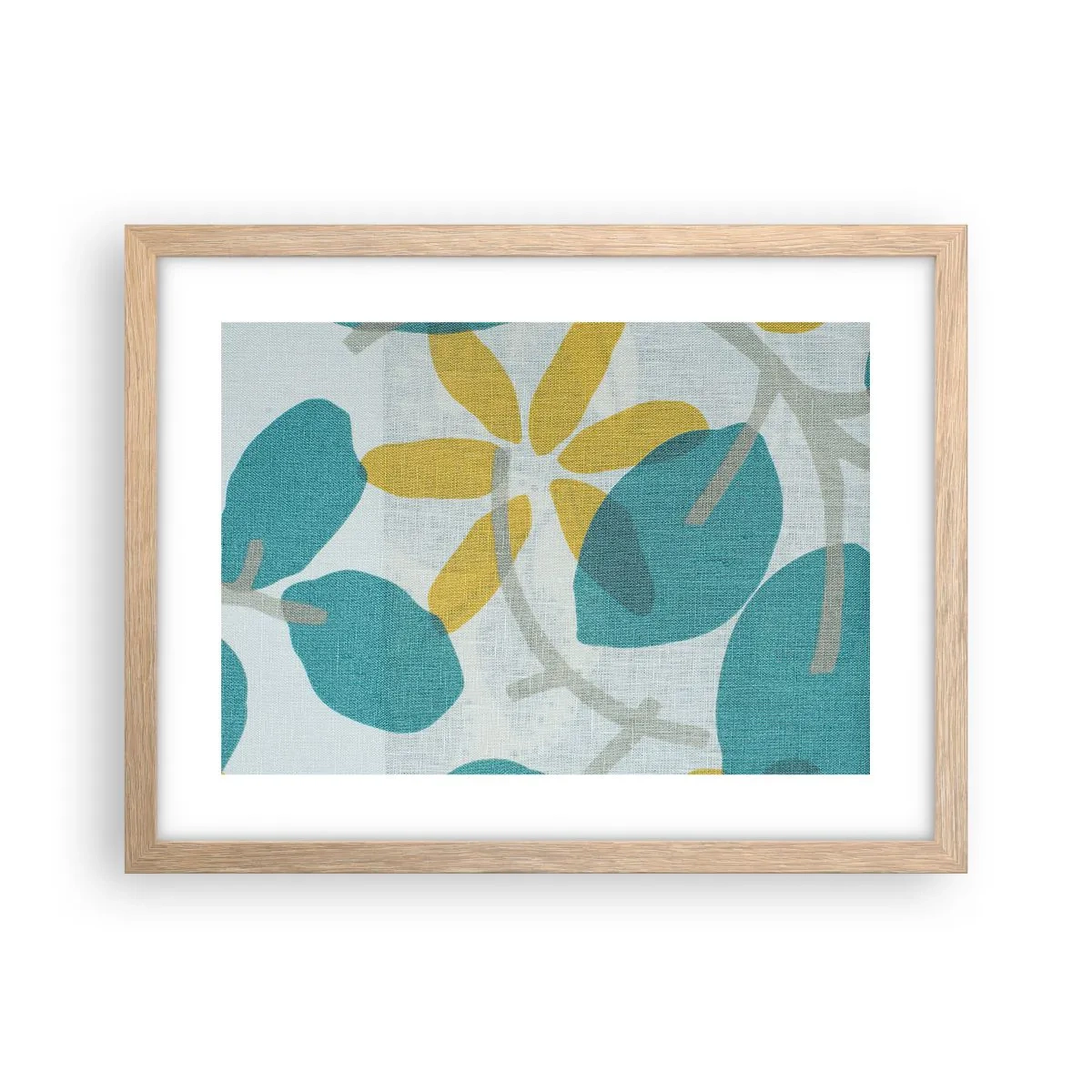 Poster în ramă de stejar deschis - Printre frunzele de azur - 40x30 cm