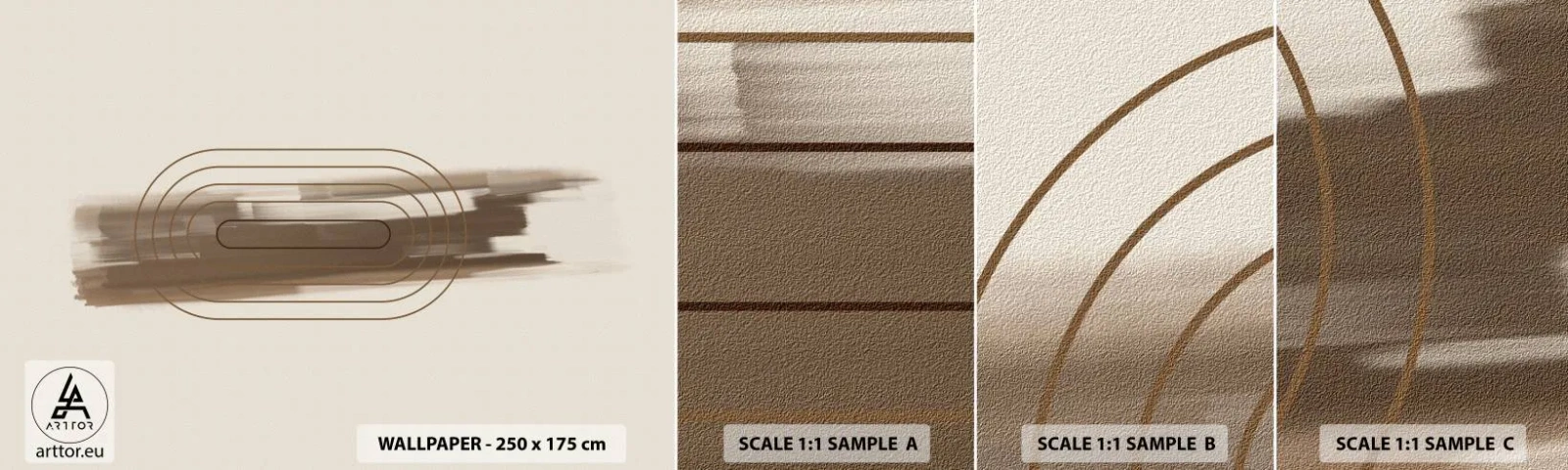 Mostră de Tapet Standard Eco - O adiere de gri - Abstracția, Bucată, Artă Modernă - 100x30 cm