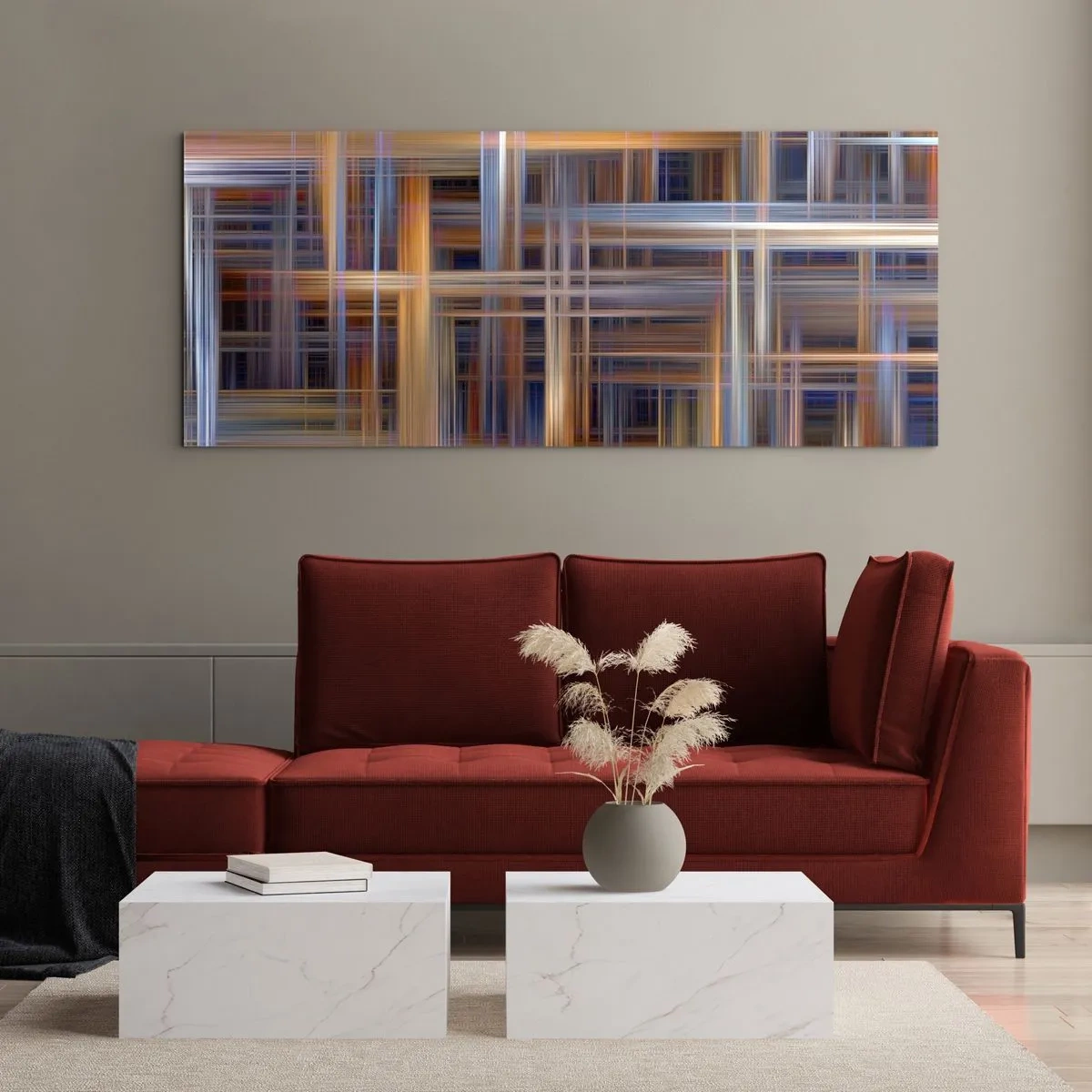 Tablou pe sticlă - Țesut din lumină - 100x40 cm