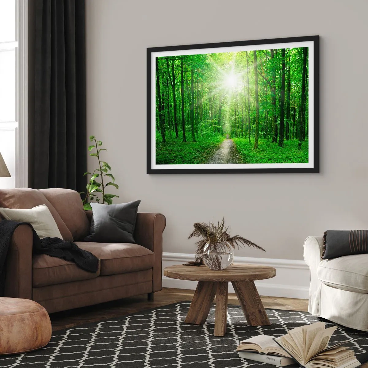Poster în ramă neagră - Catedrala verde - 100x70 cm