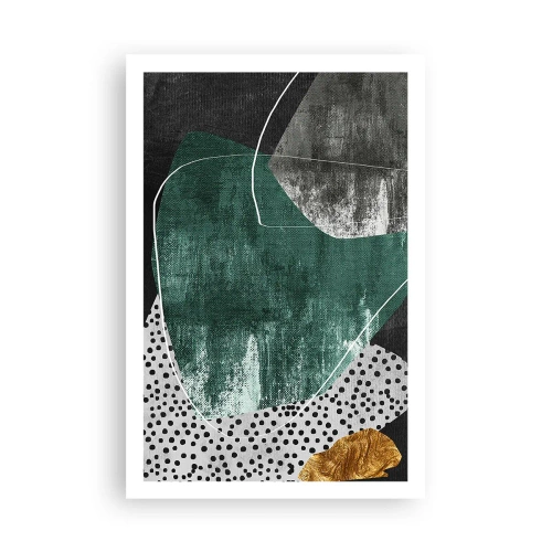 Poster - Abstracție colorată cu fulgi de aur - 61x91 cm