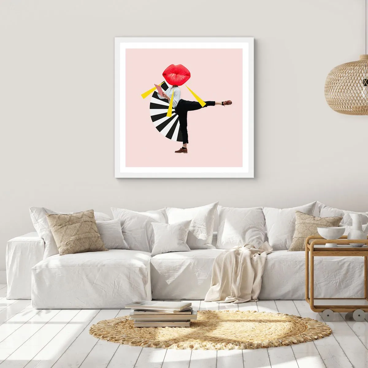 Poster în ramă albă - Artă pop suprarealistă - 30x30 cm