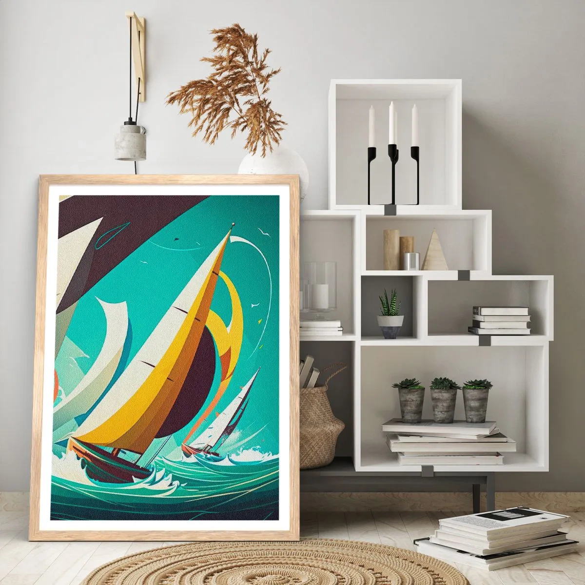 Poster în ramă de stejar deschis - Voinici și învingători - 30x40 cm