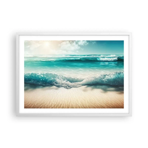 Poster în ramă albă - Calmul oceanului - 70x50 cm