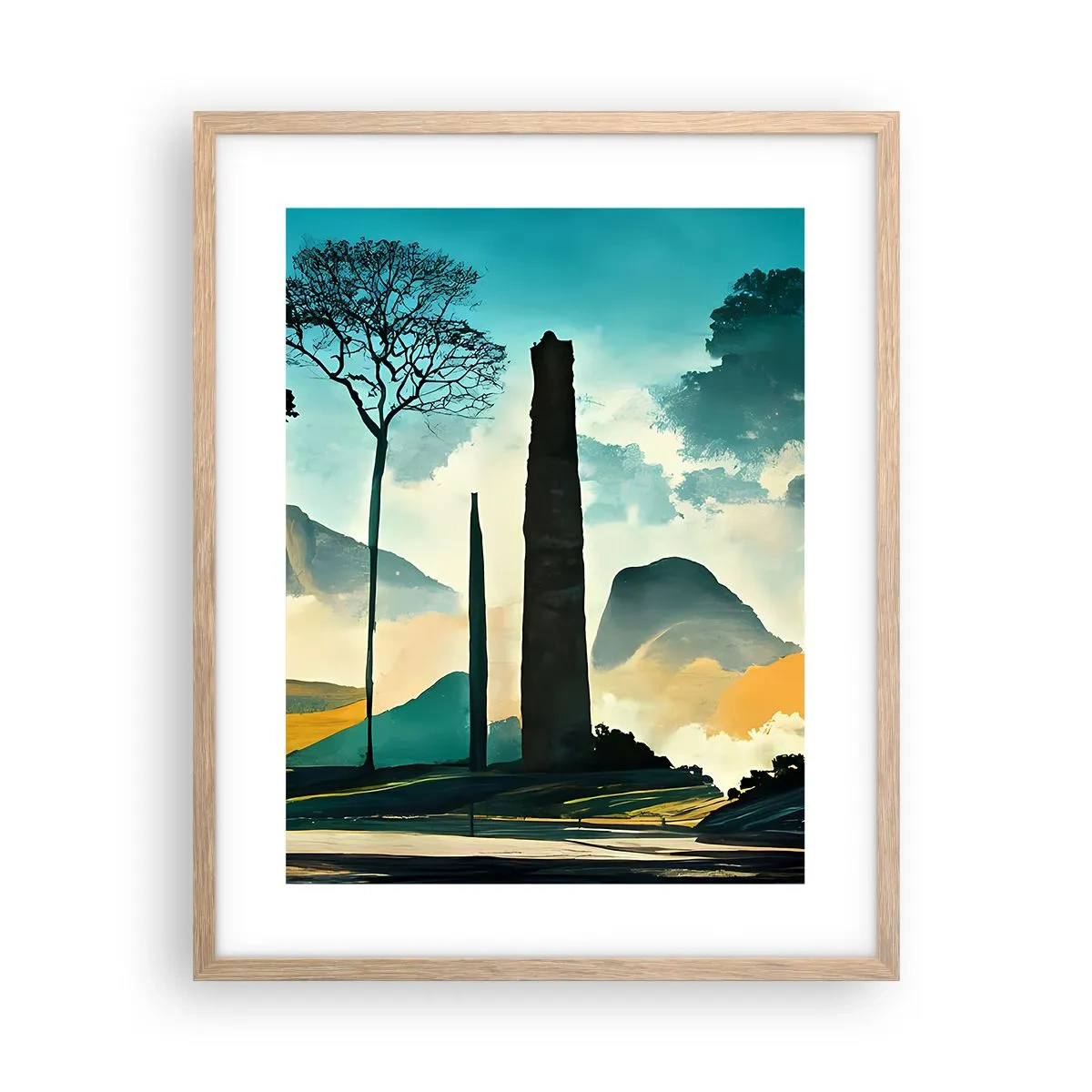 Poster în ramă de stejar deschis - Din ce în ce mai sus - 40x50 cm