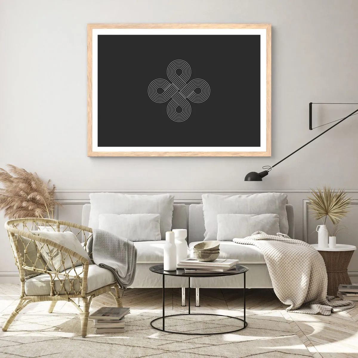 Poster în ramă de stejar deschis - În spirit celtic - 100x70 cm