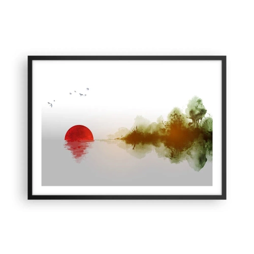 Poster în ramă neagră - Promisiune de liniște - 70x50 cm
