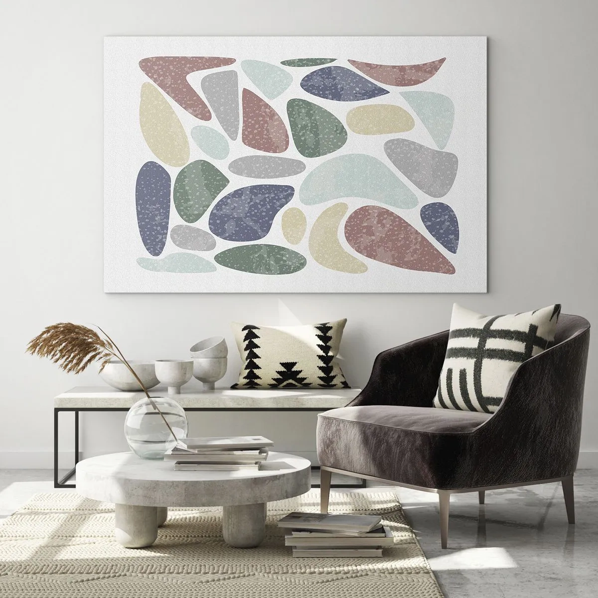 Tablou pe sticlă - Un mozaic de culori pudrate - 120x80 cm