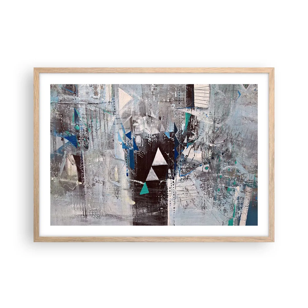 Poster în ramă de stejar deschis - Ordinea superioară a triunghiurilor - 70x50 cm