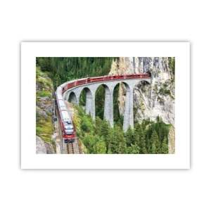 Poster - Cu trenul prin munți - 40x30 cm