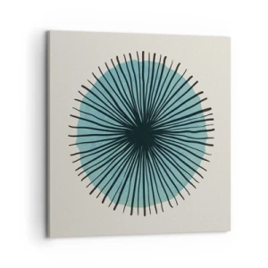 Tablou pe pânză - Radiant pe albastru - 60x60 cm