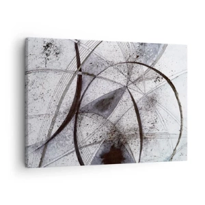 Tablou pe pânză Canvas - Linii și forme abstracte în nuanțe de gri și negru - 70x50cm - O fantezie futuristă - Decorațiune modernă pentru perete pentru living și dormitor ARTTOR