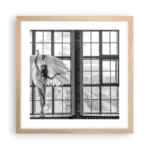 Poster în ramă de stejar deschis - Orașul îngerilor dansatori? - 40x40 cm