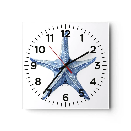 Ceas de perete - Ceas pe sticlă - Steaua mării - 40x40 cm