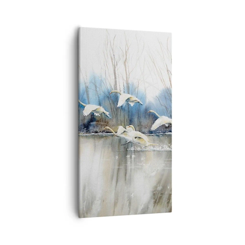Tablou pe pânză - Dansând cu lebedele sălbatice - 55x100 cm