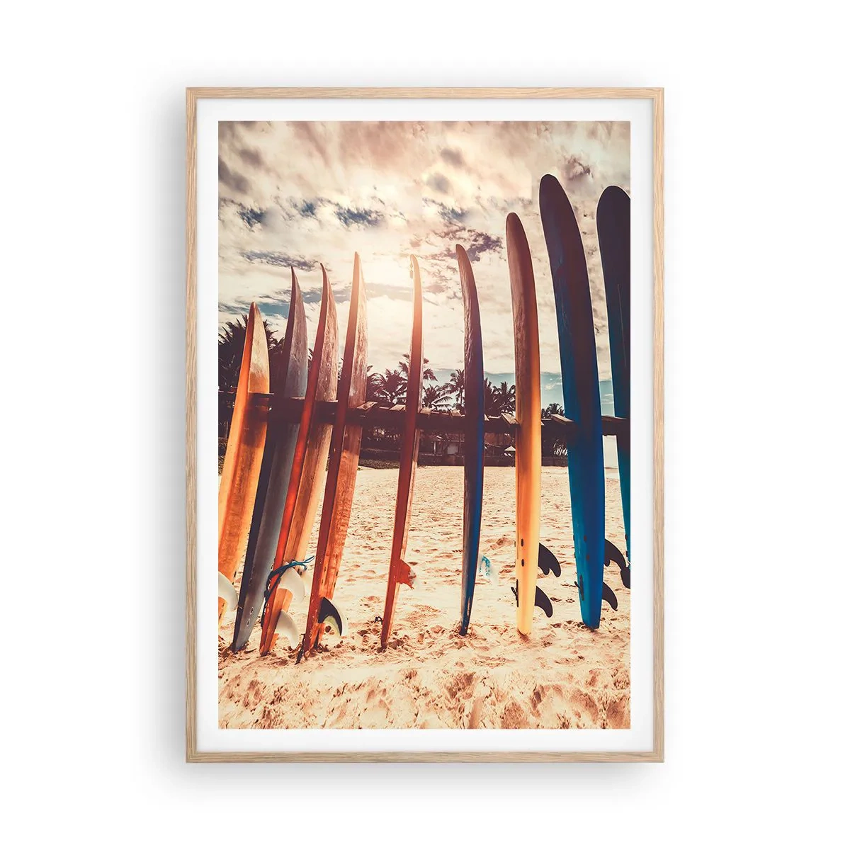 Poster în ramă de stejar deschis - Noapte bună, până mâine - 70x100 cm