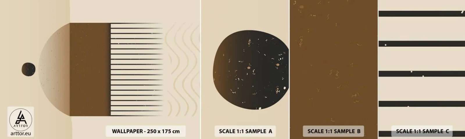 Mostră tapet autocolant Deluxe Sticker - Stări diferite - Abstracția, Bucată, Minimalism - 100x30 cm