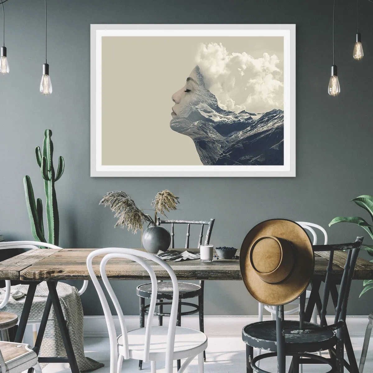 Poster în ramă albă - Frumusețea elementelor - 70x50 cm