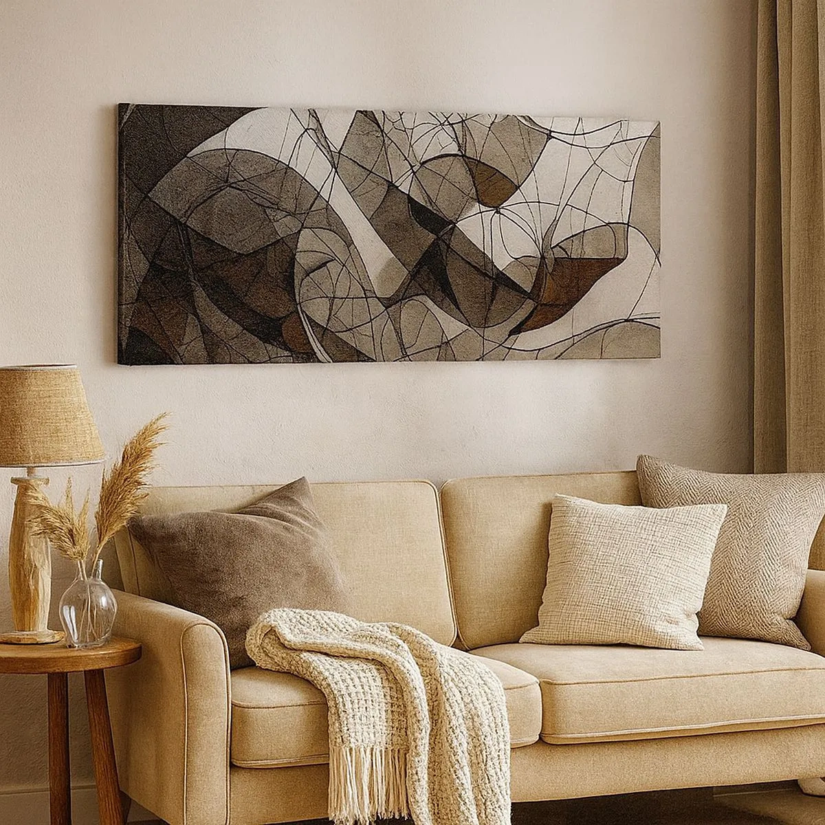 Tablou pe pânză - Circulația culorilor pământului - 100x40 cm