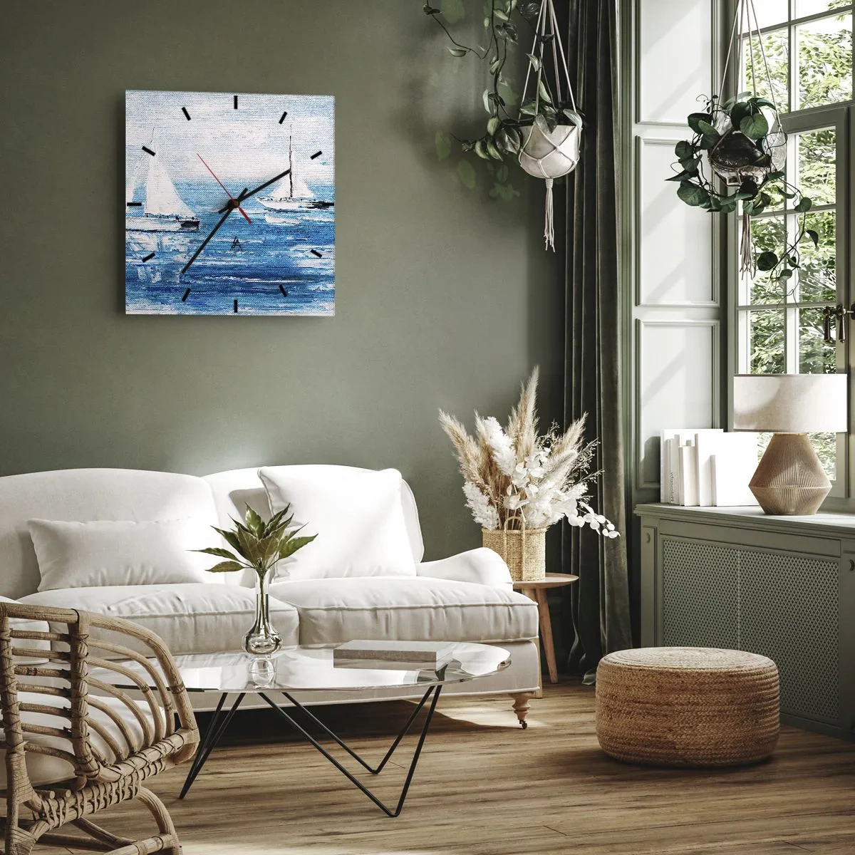 Ceas de perete - Ceas pe sticlă - Cu un prieten alături de tine - 30x30 cm