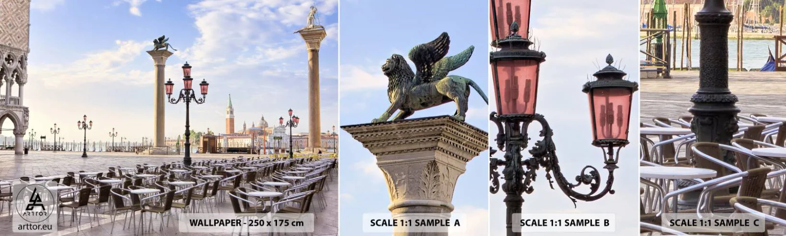 Mostră de Tapet Standard Eco - Poftiți, totul e gata - Arhitectură, Oraș, Veneția - 100x30 cm