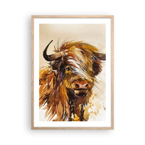 Poster în ramă de stejar deschis - Mândria vânătorului - 50x70 cm